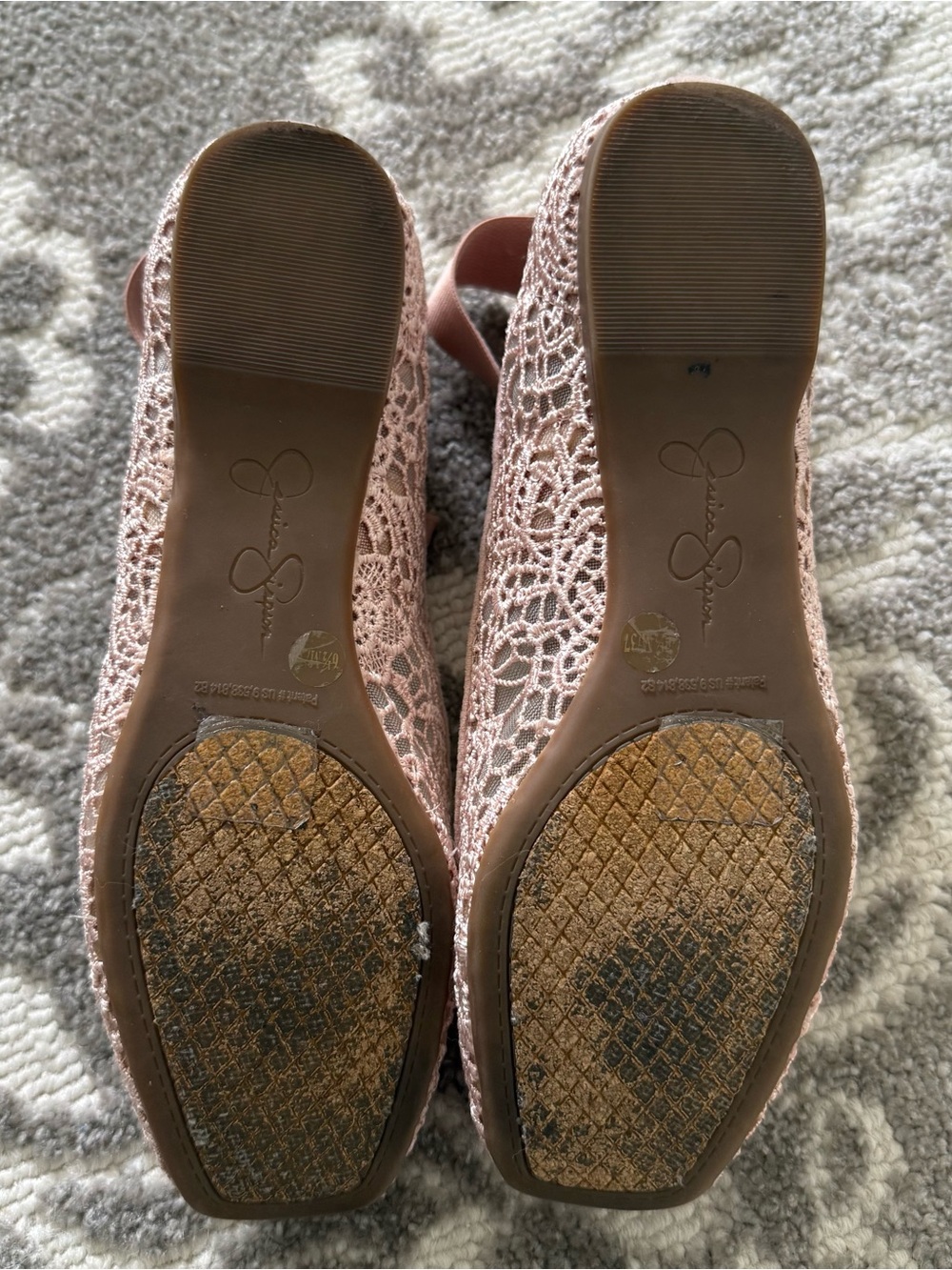 Jessica Simpson Maggda Pink lace ankle strap Ballet Flats size 6.5 balletcore - Picture 9 of 10